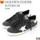 楽天ブランドセレクト シンフーライフゴールデングース メンズ スニーカー Golden Goose Superstar スーパースター ブラック レザー おしゃれ 厚底 本革 イタリア製 ブランド ラグジュアリースニーカー 春 夏 秋 ハンドメイド 歩きやすい