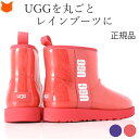 UGG アグ クラシック クリア ミニ 完全防水 レインブーツ レディース UGG CLASSIC CLEAR MINI スノー ブーツ ムートン ブーツ カジュアル ブーツ 本革 ブラック 黒 ベージュ ナチュラル ピンク パープル 紫 正規品 大きい サイズ 25cm 26cm