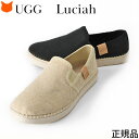 UGG スリッポン レディース フラット おしゃれ ブランド Luciah 靴 アグ 正規品 ルシア 1125040 小さいサイズ 22cm 22.5cm 23cm 23.5cm 26cm 大きいサイズ 黒 ブラック ナチュラル ベージュ エスパドリーユ 風 かわいい 通気性 夏 ぺたんこ 靴 フラットシューズ 1