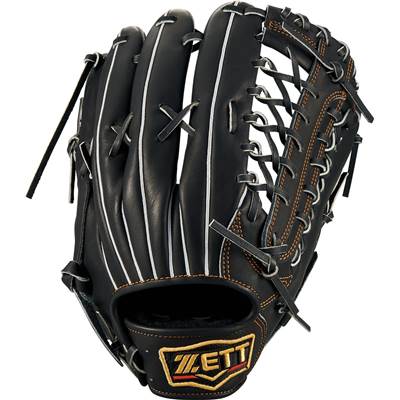 ゼット　軟式グローブ プロステイタス 外野手用 BRGB30277 右投げ用カラー　ブラック 1900 湯もみ型付けします 高校野球　NEW サイズ9