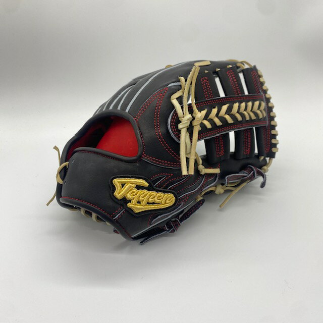 【型付け無料】 Teppen てっぺんグローブ 硬式グラブ 外野用 プロショップオーダーセレクト TTY-S型 北米ステア 高校野球 日本製 送料無料 ブラック× ブロンドひも