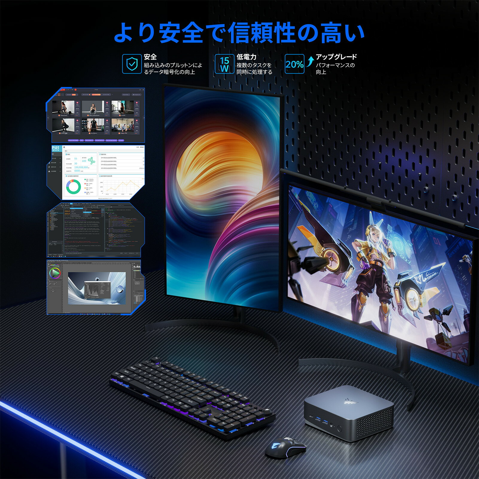 【1万円クーポンあり】ミニPC 企業用向け AMD Ryzen™ 5 PRO 5675U Zen3 アーキテクチャー ゲーミングPC Win11【16GB DDR4/512GB/SSD PCIE3.0対応】mini pc 高性能 小型省スペースpc デスクトップ【6コア 12スレッド 最大4.3GHz 16MBキャッシュ】4K60Hz 3画面出力