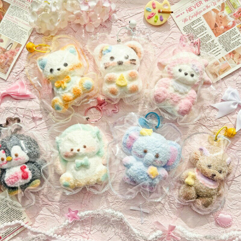 SNSで話題 スクイーズ ふわとろスクイーズ どうぶつ キーホルダー動物 アニマル ふわふわ きつね うさぎ ねずみ クリーム 袋 パウチ 袋のまま 柔らかい もちとろ 水感 粘着 ねっとり ストレス解消 韓国 癒しアイテム shining-chiro-10000430 Shining-Chiro サンプル画像3