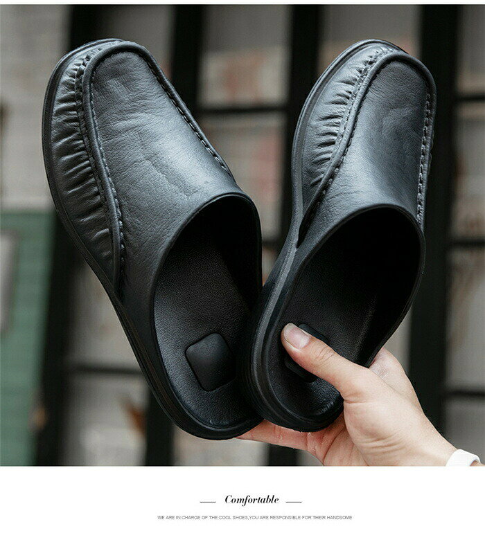 サンダル メンズ サボサンダル 紳士用 ビジネス オフィス メンズ サンダル 人気 おしゃれ オフィス シューズ スリッパ メンズ カジュアルシューズ 滑り止め 履きやすい スリッパ 仕事用 事務所履き 外履き - 2