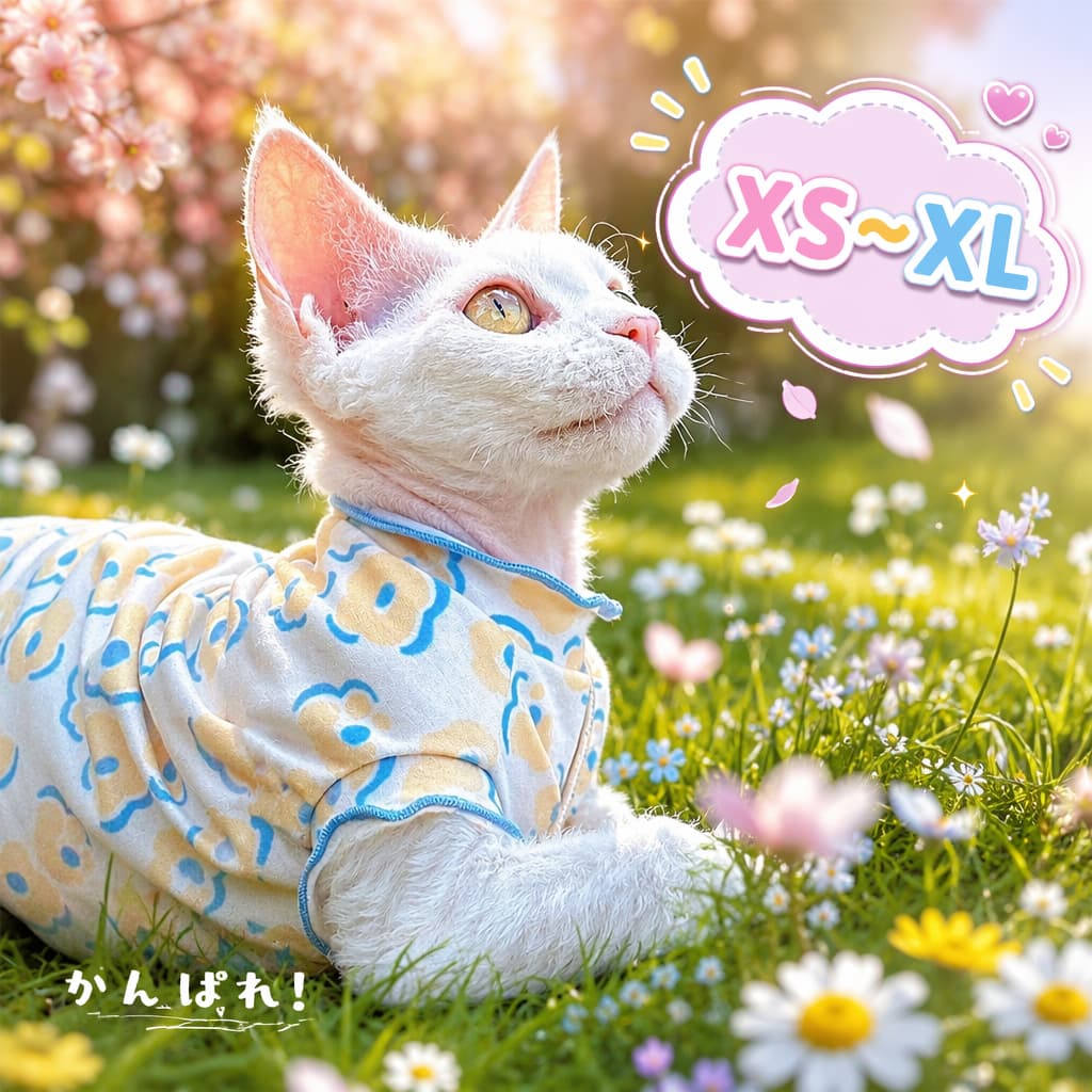 春 夏 キャットウェア デボンレックス 可愛い 花柄 袖なし ストレッチ 柔らかい 肌着 コニス無毛の猫 おしゃれ 着脱簡単 部屋着 アウトドア 抜け毛防止 ペット服 ピーターボールド 猫服 コーニッシュレックス Tシャツ スフィンクス猫