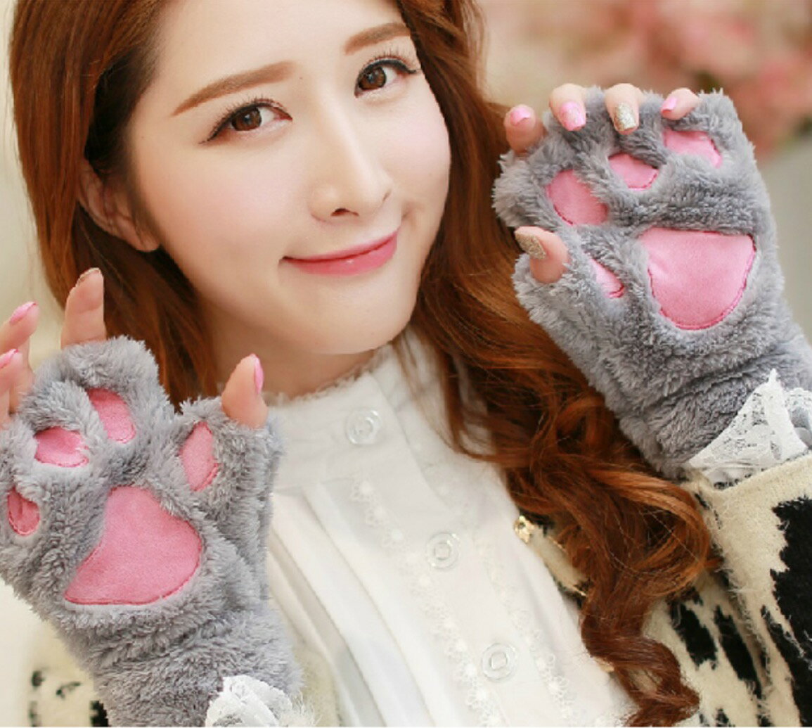 2個セット 手袋 肉球 猫 ねこ スマホ スマホ手袋 コスプレ 仮装 防寒 【hween_d19】