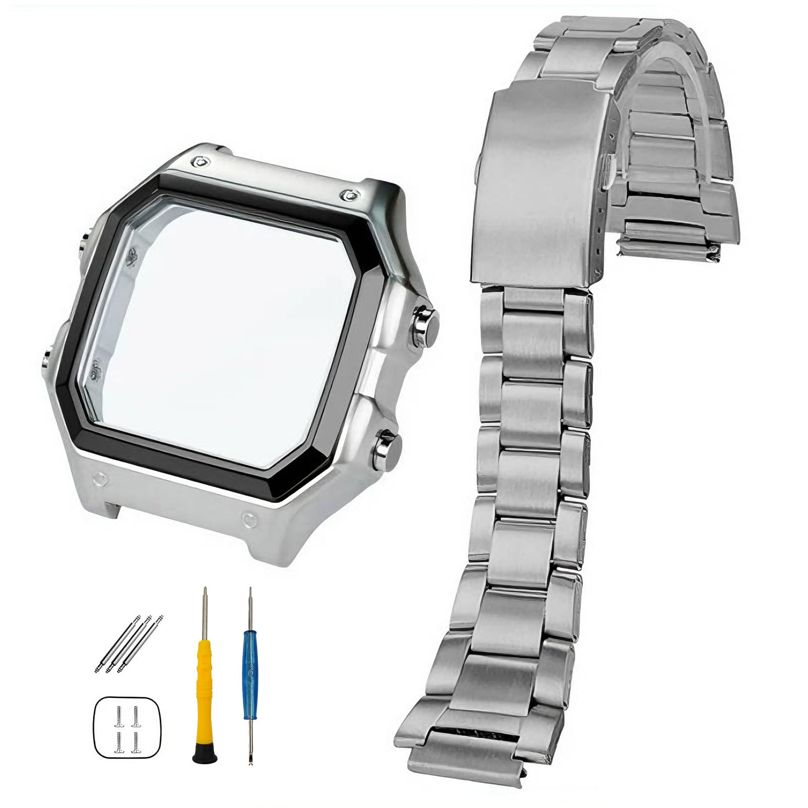 [Tyqzor] AE-1200 AE-1300 改装キット 316 ステンレススチール 耐錆堅牢 快適装着 防水防汗 時計改装パーツ