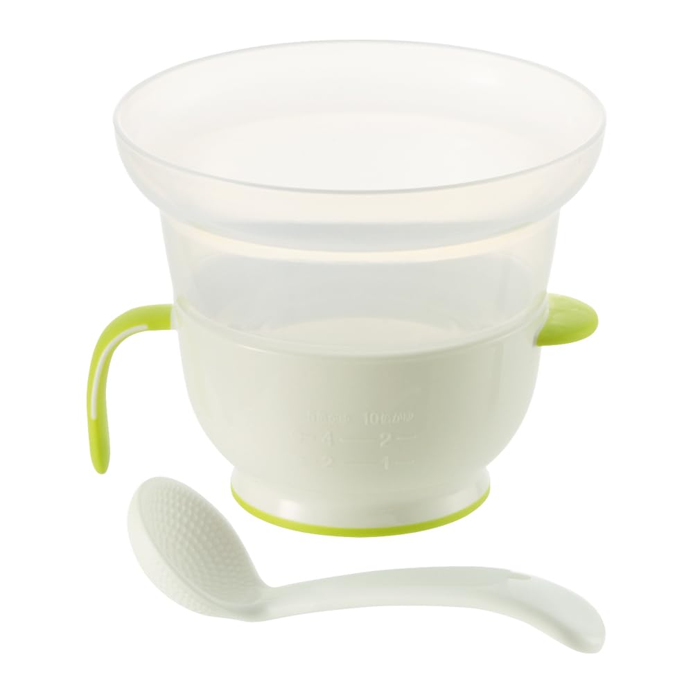リッチェル(Richell) 電子レンジ用おかゆクッカーR ホワイト 310mL 離乳食 お粥 調理 時短 カップ ポリプロピレン 120163