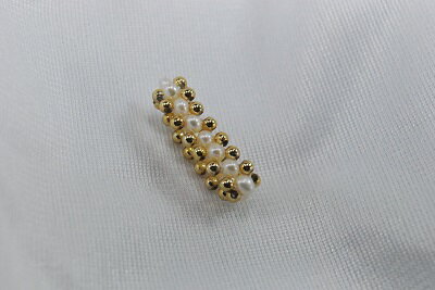 淡水　真珠　3連 ゴム編み込みリング タイプ2 ゴールドカラー 淡水 ホワイトカラー 　532P15May16　　 ..