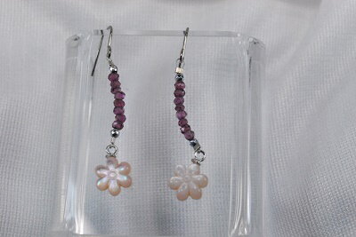 チタン ジプシー ピアス ピンク シェル フラワー 8 mm ガーネット アレンジ ネック マッチします 532P15May16 ポイント5倍