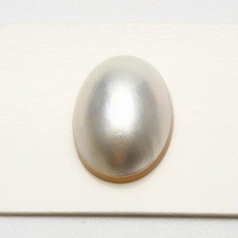 マベ真珠パールルース　片穴　19×14mm　ホワイトピンクカラー