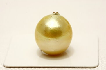 南洋白蝶真珠パールルース 18×15mm ナチュラルゴールドカラー