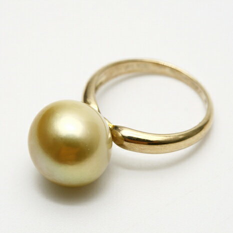 南洋白蝶真珠パールリング【指輪】 12mm　ナチュラルゴールドカラー