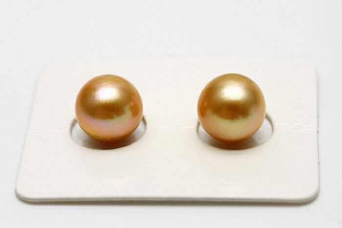 アコヤ真珠パールペアルース　9.0-9.5mm　ゴールドカラー