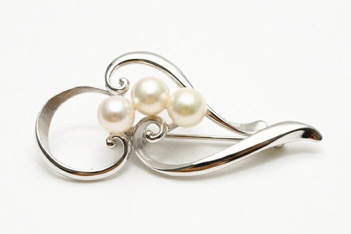アコヤ真珠パールブローチ　7.0-7.5mm　ホワイトカラー