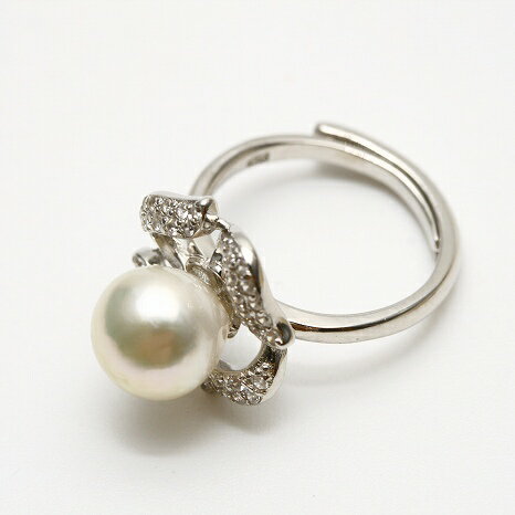 南洋白蝶真珠パールリング8mmホワ...