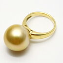 南洋白蝶真珠パールリング【指輪】 15mm ナチュラルゴールドカラー K18製(4)