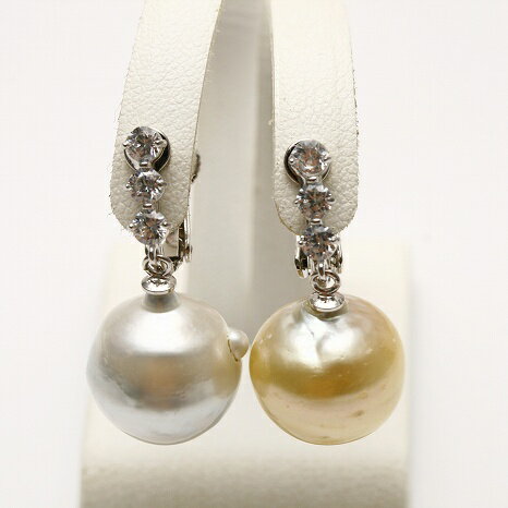 南洋白蝶真珠パールイヤリング 13mm マルチカラー