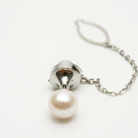 アコヤ真珠パールタイタック　9.0-9.5mm　ホワイトカラー