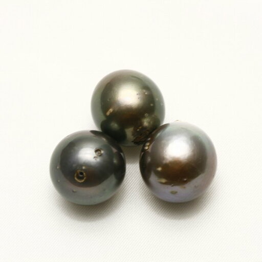 タヒチ黒蝶真珠パールルース 両穴 3ピース 16mm マルチカラー タヒチ黒蝶真珠パールルース 両穴 3ピース 16mm マルチカラー