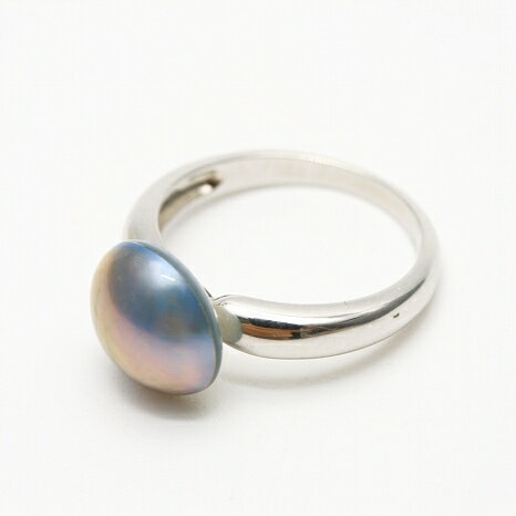 マベ真珠パールリング【指輪】 10mm ブルーカラー