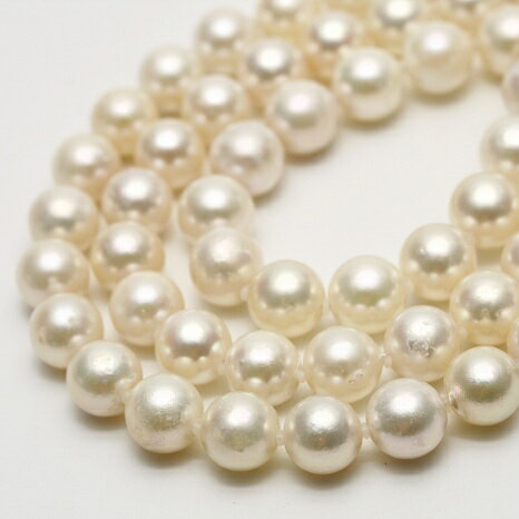 アコヤ真珠パール超ロングネックレス　8.5-9.0mm　ホワイトグリーンカラー(4)