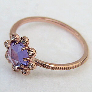 【10%OFF】アメジスト リング k18 ピンクゴールド 指輪 ダイヤモンド 0.04ct 花 フラワー 送料無料 カジュアル 人気 おすすめ トレンド プレゼント ギフト ジュエリー 敬老の日 shinjunomori-10058075 パールジュエリー専門店 真珠の杜 サンプル画像3