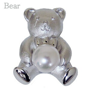 【ポイント10倍】ブローチ メンズピンブローチ ピンブローチ あこや真珠 アコヤ真珠 ラペルピン ピンズ クマ くま ベア 男女兼用 ユニセックス 送料無料 品...