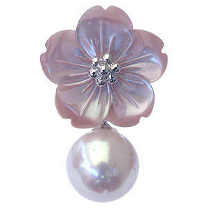 【ポイント10倍】パール ブローチ パールブローチ ブローチ フォーマル ラペルピン メンズ 真珠あこや真珠 シルバー メンズ ピンクシェル 送料無料 アンティ...