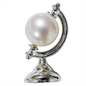 【ポイント10倍】ピンズ ブローチ ラペルピン 地球儀 真珠 あこや本真珠 8mm アコヤ真珠 パールブローチ シルバー menzu 送料無料 人気 おすすめ ...