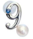 パール ブローチ サファイア 真珠 あこや アコヤ no9 ナンバー9 タイニーピン k18 ホワイトゴールド 18金 18k サファイヤ 9月誕生石 送料無料 プレゼント ギフト ジュエリー ハロウィン