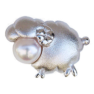 【ポイント10倍】ヒツジ ブローチ パールブローチ ひつじ メンズ 男性用 ピンブローチ 羊 ピンズ 未 ラペルピン 干支ブローチ 送料無料 人気 おすすめ カ...
