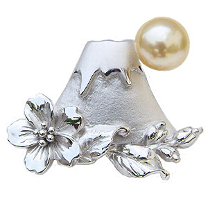 【ポイント10倍】富士山 ブローチ パール富士 ラペルピン ピンズ ピンブローチ ピンバッチ パール 真珠 あこや アコヤ シルバー メンズ 男性用 送料無料 ...