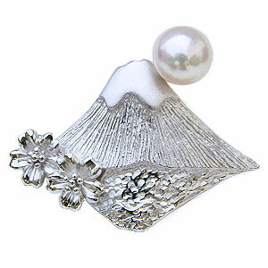 【ポイント10倍】富士山 ラペルピン 富士桜 逆さ富士 パール富士 ブローチ ピンズ ピンバッチ ピンブローチ メンズ 男性用 パール 真珠 あこや アコヤ 送...