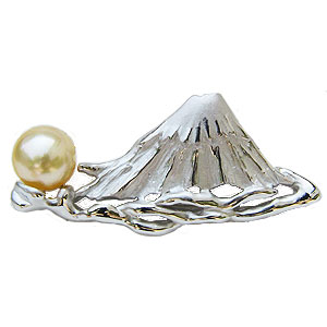 【ポイント10倍】富士山 ブローチ パール富士 ラペルピン ピンズ ピンバッチ ピンブローチ 真珠 パール あこや アコヤ 男性 メンズ 送料無料 レディース ...