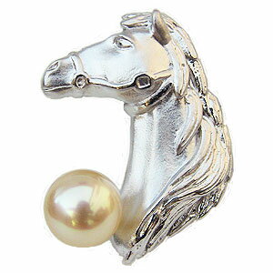 【ポイント10倍】午 ブローチ パールブローチ 馬ピンブローチ 馬ピンズ ホース ラペルピン 干支ブローチ メンズ 男性用 白馬 送料無料 人気 おすすめ カジ...