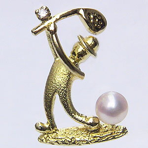 【ポイント10倍】ラペルピン メンズ 男性用 ゴルフ 真珠 パール ブローチ あこや本真珠 k18 ゴールド ピンブローチ タイニーピン 4mm 送料無料 人気...