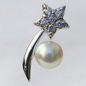 【ポイント10倍】ラペルピン メンズ 男性用 真珠 パール k18 ホワイトゴールド ピンブローチ タイニーピン 5mm 0.06ct 送料無料 アンティーク調...