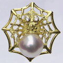 【ポイント10倍】ラペルピン メンズ 男性用 スパイダー クモ 蜘蛛 くも アコヤ本真珠 ブローチ ピンバッジピンズ パール 7.5mm あこや本真珠 アンティ...