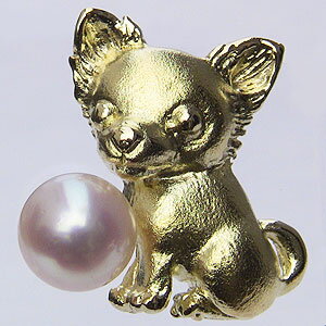 【ポイント10倍】ラペルピン メンズ 男性用 真珠 パール ブローチ あこや本真珠 k18 ゴールド ピンブローチ タイニーピン 7mm チワワ 送料無料 人気...