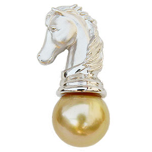 【ポイント10倍】ブローチ 午ブローチ パールブローチ 馬ピンブローチ 馬ピンズ ラペルピン 干支ブローチ ゴールデンパール 白馬 メンズ 男性用 送料無料 お...