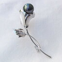 【ポイント10倍】パール ブローチ フォーマル 花 真珠 パール タヒチ黒蝶真珠 ダイヤモンド 白蝶貝 11mm グリーン系 k18 ホワイトゴールド 送料無料...
