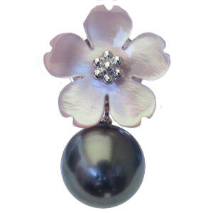 【ポイント10倍】パール ブローチ パールブローチ ブローチ フォーマル 花 ラペルピン メンズ 真珠パール 黒真珠 シルバー メンズ ピンクシェル 送料無料 ...
