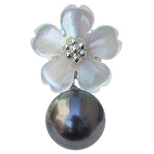 【ポイント10倍】パール ブローチ 真珠ブローチ フォーマル ラペルピン メンズ 真珠 黒真珠 ブラックパール シルバー メンズ 白蝶貝 送料無料 アンティーク...