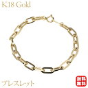 ブレスレット チェーンブレスレット バングル ゴールドブレスレット k18 18金 18k イエローゴールド ペーパークリップ 1.25 デザインブレス レディース 送料無料 人気 おすすめ 母の日 2024 プレゼント ギフト 自分買い