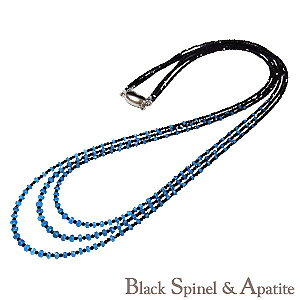 3連ネックレス贈り物アパタイト燐灰...