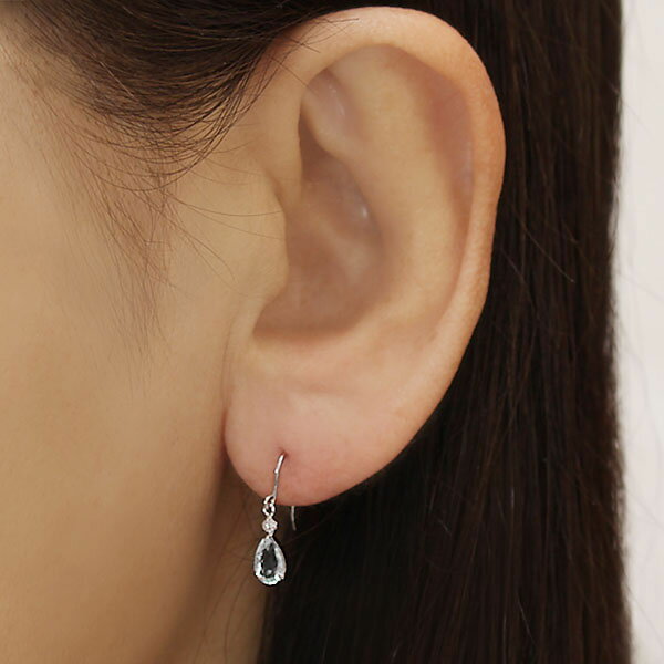 アクアマリン ピアス フックピアス プラチナ pt900 ダイヤモンド 3月誕生石 送料無料 カジュアル 普段使い メンズ レディース 男性用 プレゼント ギフト ジュエリー 卒業 入学 ホワイトデー