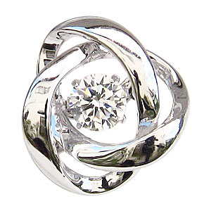 【ポイント10倍】ブローチ メンズ ダンシングストーン タイニーピン 一粒 ダイヤモンド 0.20ct k18 ホワイトゴールド トゥインクルセッティング 送料...
