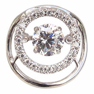 【ポイント10倍】ブローチ k18 ホワイトゴールド トゥインクル セッティング ダイヤモンド タイニーピン ダンシングストーン サークル 送料無料 アンティー...