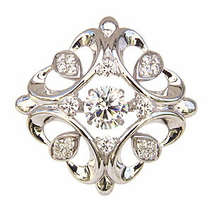 【ポイント10倍】ブローチ タイニーピン メンズ k18 ホワイトゴールド ダイヤモンド ダンシングストーン トゥインクルセッティング 送料無料 アンティーク調...